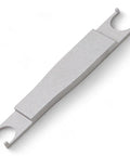 Pro Grade Heavy Duty Fountain Pen Repair And Disassembly Wrench For Nib And Piston Removal, stainless steel tool shown flat