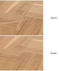 Comparison of wood floor with and without Set Of 48 Self Adhesive Felt Furniture Glides 25 mm Diameter Scratch Resistant Floor Protectors
