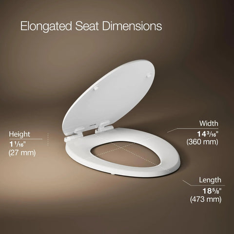 Ridgewood Elongated Soft Close Toilet Seat No Slam Lid With Quiet Close Durable Wood Construction Color Matched Hinges Easy Install