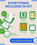 Magnetic Cabinet Locks For Babies 12 Pack With 2 Keys Easy Install No Tools Required Kit Contents Displayed