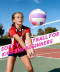 Girl playing with Beach Volleyball Official Size Indoor Outdoor Soft Volleyball For Girls Teens And Youth Practice Backyard Games