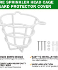12 Pack Heavy Duty Fire Sprinkler Head Cage Guards Shield Semi Recessed Residential Heads with steel wire protection cover.