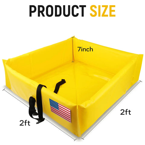 Foldable Duck Pond With Portable Secondary Containment Berm And PVC Mini Spill Berm 2x2 Feet Works Like A Boss For Quick Cleanup On Jobsites Farms And Outdoor Use