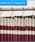 Decorative Brushed Gold Shower Curtain Hooks 12 Pack Rust Resistant Metal Hangers for Bathroom Easy Glide Rings on Rod