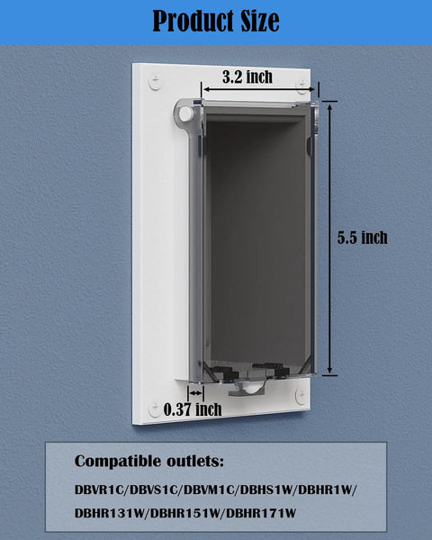 Rock Solid Type 3R Weatherproof Electrical Enclosure Cover For Wet Locations Vertical Clear Insulated Lid Replacement Gear dimensions 3.2x5.5 inches.