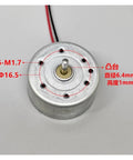 Mini 24mm Round DC Motor RF-300C-12180 High Speed 14000 RPM 1.5V to 6V small spindle motor top view with 2mm shaft