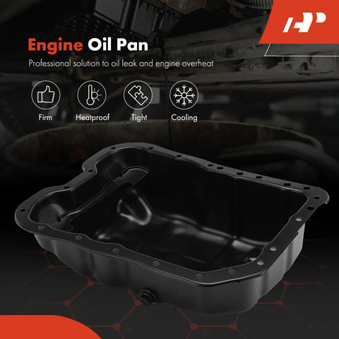 Engine Oil Pan Sump With Plug Gasket And Bolts For Hyundai Sonata Santa Fe Sport Tucson And Kia Optima Sportage Rondo Forte Koup Forte5 2.0L 2.4L Engine Replacement For Your Daily Driver, black pan under engine
