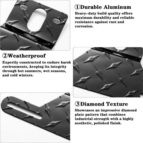 Heavy Duty Aluminum Trailer License Plate Mounting Bracket Kit For RVs, ATVs, UTVs And Boats with diamond texture design