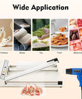 AOXHUGB 24 Inch Shrink Wrap Machine With Heat Gun, 572 To 968 Degree Adjustable Temperature For Various Plastic Packing Bags, showing various items for packaging.