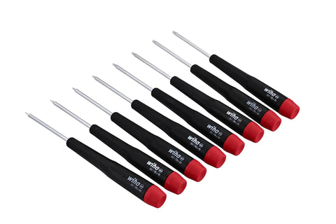 Pro Grade Torx T1 To T8 Precision 8-Piece Bit Set With Tapered And Extra Long Handle For Fast Spins, Easy Tip Identification, Red And Black Handle For Quick Tool Access in a row