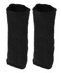 Heavy Duty Cut Resistant Arm Sleeves HPPE Black Anti Cut Forearm Guards, ribbed design for durable protection during work tasks.