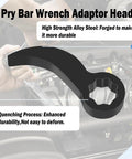 Two Piece Beefy Pry Bar Wrench Adapter Head Set For One Half Inch Drive Converts Breaker Bar Or Ratchet Into Prying Tool With Extension