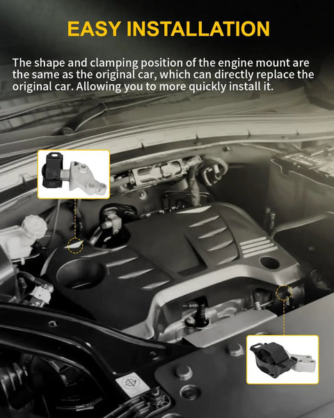 Heavy Duty Engine Motor And Transmission Mount Kit For Smart Fortwo 2008 To 2015 1.0 Liter And Electric installation overview under the hood.