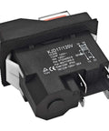 Electromagnetic Pushbutton Switch 120 Volts And 220 Volts Dual Voltage 4 Pin 16A For Garden Tools And Power Tools, side view.
