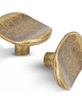Two Six Pack Antique Brass Zinc Alloy Cabinet Knobs Heavy Duty Solid Square Pulls For Cabinets And Dressers Rustic