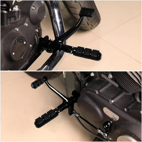 Forward Control Peg Levers And Linkages Kit For Harley Sportster 04-13 Full Brake And Shifter Setup With Pegs Levers Linkage And Hardware Bolt On Front Mounts Fits 1200 Custom 2004-2013 Roadster 2004-2008 Low 2006-2011 Nightster 2007-2012, black installed