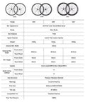 Hyper 3 Road Bike Carbon Spoke Wheelset 700C D33 D45 D67 specifications chart showing weight, material, and dimensions.