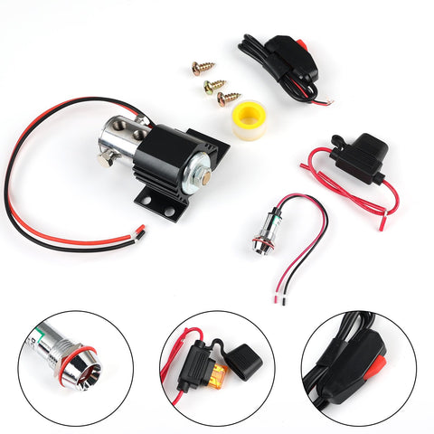 Universal Front Brake Line Lock Kit With Electric Solenoid Launch Control For Drag Racing And Hill Hold 12V 24V Compatible Handles Up To 1000 PSI Red Finish Easy Installation And Reliable Performance, components displayed