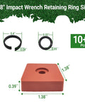 Top Shelf 3/8 Inch Impact Wrench Retaining Ring Clip Kit With Slick Anvil Installation Tool And Heavy Duty Rubber O Rings For Cordless Or Pneumatic Tools Keep It Running size chart with dimensions.