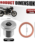 Super Sturdy Stainless Steel Motorcycle Engine Oil Drain Plug Kit Fits Polaris RZr And Sportsman Models With Quick Install And Heavy Duty Build For 2012 To 2020 Off Road Vehicles M12x1.5, 0.66 inch