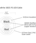Diagram showing cross-section of 500 Foot 18 AWG Low Voltage LED Cable 2 Conductor White In Wall Speaker Wire UL Listed Class 2 Certified