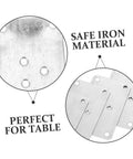 Thick Iron Flat Leg Mounting Plates For Tables And Sofas Quickly Fix Wobbly Furniture Legs With Hella Sturdy Brackets close-up of safe iron material.