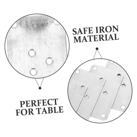 Thick Iron Flat Leg Mounting Plates For Tables And Sofas Quickly Fix Wobbly Furniture Legs With Hella Sturdy Brackets close-up of safe iron material.