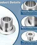 Hella Reliable 304 Stainless Steel Tri Clamp To Npt Male Thread Adapter with mirror-polished surface and precision threads.