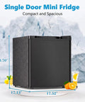 Rock Solid 1.6 Cu Ft Mini Fridge With Freezer tight compact upright cooler dimensions 18.70" height 17.52" width ideal for dorm or office.
