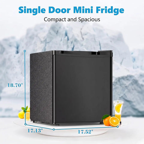 Rock Solid 1.6 Cu Ft Mini Fridge With Freezer tight compact upright cooler dimensions 18.70" height 17.52" width ideal for dorm or office.