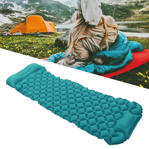 Inflatable Sleeping Pad For Camping And Backpacking With Built In Pump Built In Foot Pump Quick Inflation In About 25 Seconds shown