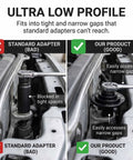 Ultra Low Profile Impact Socket Adapter Set 4 Pcs Magnetic Drive Reducer Kit for tight engine bay access, chrome molybdenum steel