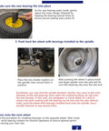 Front Wheel Bushing To Bearing Conversion Kit install on lawn tractor wheel with hammer and washers for Craftsman Husqvarna Poulan
