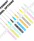 Different model options of Pro Grade 20 Gauge 1.5 Inch Luer Lock Needles For Science Labs And Industrial Dispensing.