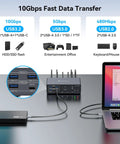 Thunderbolt Docking Station Expands 3 4K 60Hz Displays For M1 M2 M3 M4 MacBook Pro Air Using Displaylink Tech with USB ports.