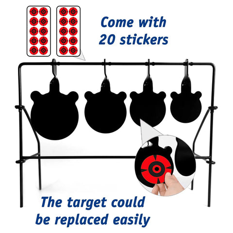 Level Up Your Plinking Sessions With This Sweet Auto Reset Steel Gong Spinner Targets For.177 And.20 Caliber Rifles with stickers and targets