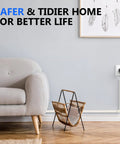 Living room with One Cord Channel Cable Hider for wall cables, 254 inch length white cable cover along baseboard.