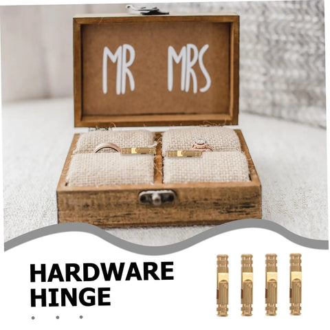 Wooden box with brass invisible cylinder barrel hinges 25 pack small concealed jewelry box hinges for hidden cabinet doors.