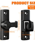 Heavy Duty Dual Angle Barn Door Lock With 90 And 180 Degree Install Easy To Mount Small Door Latch For Privacy And Security Zinc Alloy Anti Rust Gate Latch For Barn Door Sliding Door Cabinet Bathroom Window Hardware Black with measurements
