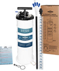 Oil Vacuum Extractor For Cars, 9L Capacity With Pneumatic And Manual Modes, Real Time Safety Pressure Gauge, 51 Inch Tube Plus 11.8 Ft Tubing.