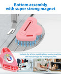Magnetic Seam Guide Set For Sewing Machine Three Piece Must Have shown with pink guide on machine surface