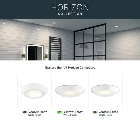 6.4 Inch Led Flush Mount Ceiling Light White Finish Delivers 1000 Lumens With A No Sweat Install shown in modern bathroom settings.