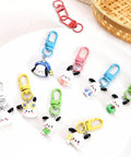 Seventy Eight Piece Small Swivel Snap Lobster Claw Clasps In Assorted Bold Shades Delivering Legit Heavy Duty Strength For Sweet DIY Jewelry Creations Nifty Bag Charms Handy Lanyard Straps And Durable Dog Tags You Gonna Absolutely Love - Colorful clasps with cute characters and varied sizes.