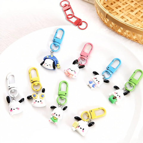 Seventy Eight Piece Small Swivel Snap Lobster Claw Clasps In Assorted Bold Shades Delivering Legit Heavy Duty Strength For Sweet DIY Jewelry Creations Nifty Bag Charms Handy Lanyard Straps And Durable Dog Tags You Gonna Absolutely Love - Colorful clasps with cute characters and varied sizes.