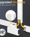 56 Inch TV Cord Hider Wall Cable Covers For 2 To 4 Wires Easy No Tool Peel And Stick Self Adhesive Paintable White Cable Management Raceway For Cords On Wall, white raceway installation