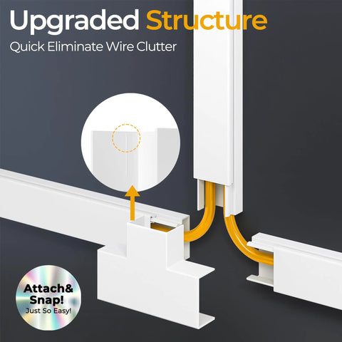 56 Inch TV Cord Hider Wall Cable Covers For 2 To 4 Wires Easy No Tool Peel And Stick Self Adhesive Paintable White Cable Management Raceway For Cords On Wall, white raceway installation
