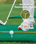Golfer practicing on mat using Adjustable Rubber Golf Tees For Mats And Driving Range Your Swing Height Solved Unbreakable Tees