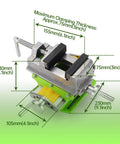 3 Inch Cross Slide Vise for Milling and Drilling Machines with dimensions, aluminum alloy body, two crank handles