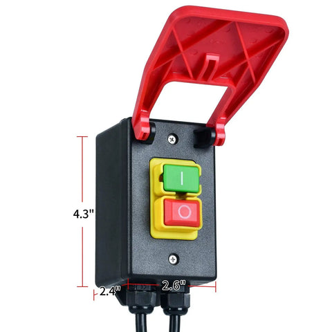 110V Single Phase Kickout Switch With Massive Stop Sign Paddle For Router Tables And Table Saws Quick Emergency Shutoff, 4.3 inch height.