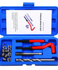 15 Piece M10 X 1.0mm Thread Repair Kit Insert Set For Auto And Home Repairs High Speed Steel With Red Handle in blue case